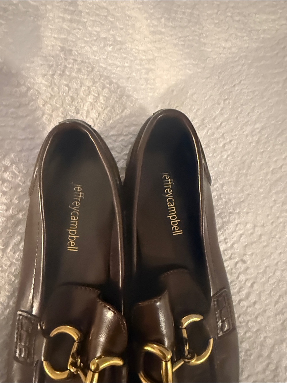 Jeffrey Campbell Brown Leather Loafers with Gold Horsebit Sz 6.5 - Picture 4 of 12